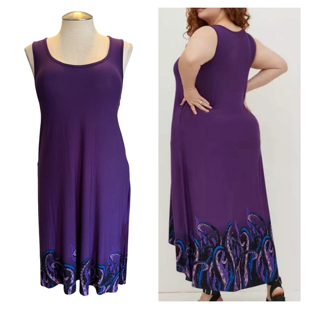Torrid 2 (2X) Disney Villains Ursula Costume Cosplay Maxi Dress Little Mermaid
